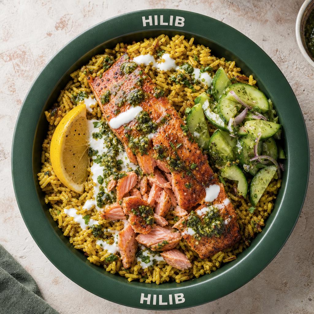 Salmon Bowl i en grön HILIB-märkt skål